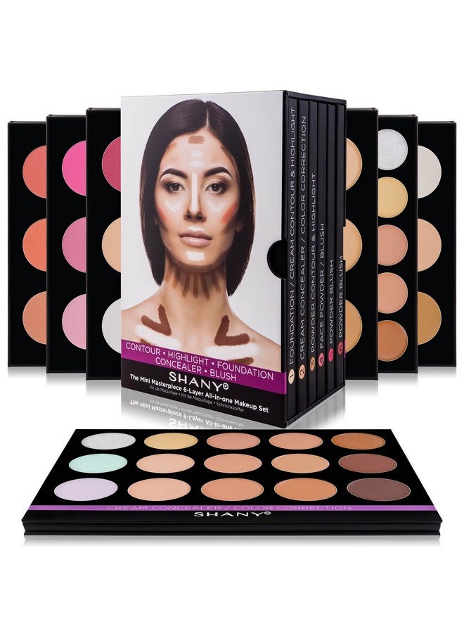 SHANY The Mini Masterpiece 6 Layers Foundation, Concealer, Camouflage, Contour, Blush Palette