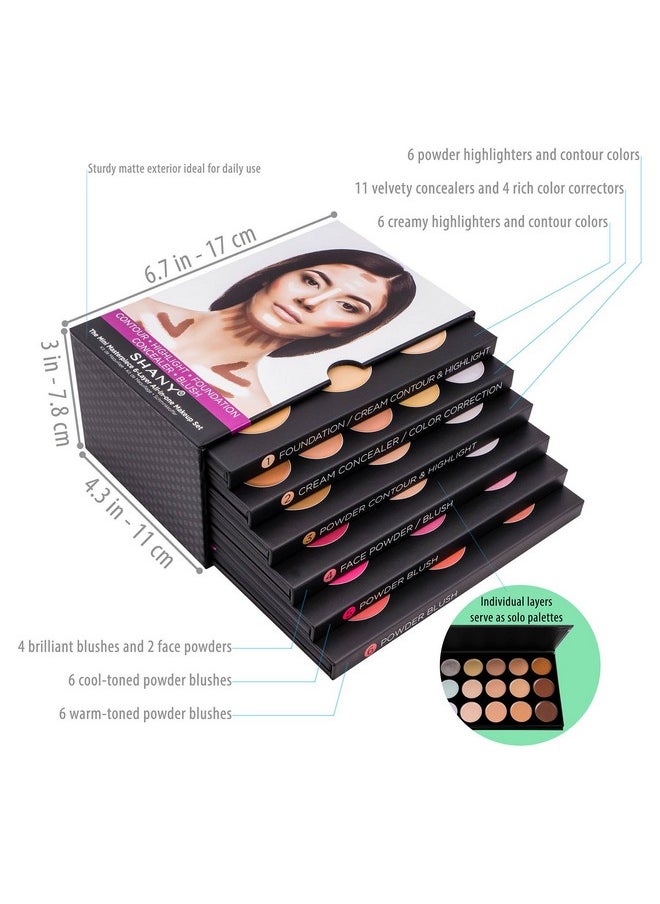 SHANY The Mini Masterpiece 6 Layers Foundation, Concealer, Camouflage, Contour, Blush Palette