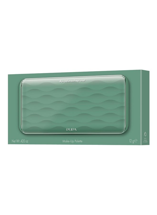 Pupa Milano Make-Up Palette M, 002 Green, 0.42 oz - Eyeshadow Palette with Matte, Shimmer, Metallic Finishes - Highly Pigmented Eyeshadow, Blush Palette - 11 Blendable Eye Makeup Shades - Talc-Free