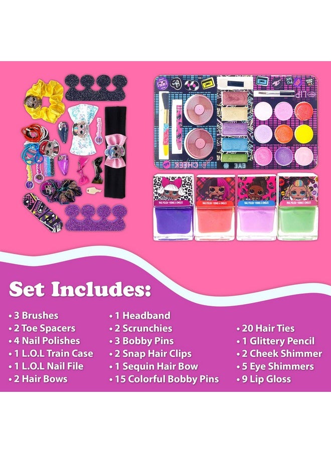 LOL Surprise! Townley Girl Train Case Cosmetic Makeup Set Includes Lip Gloss, Eye Shimmer, Nail Polish, Hair Accessories & more! for Kids Girls, Ages 3+ perfect for Parties, Sleepovers & Makeovers