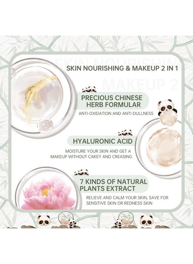 CATKIN Panda Land Full Coverage Cushion Fondation, Breathable Hydrating Nourishing Poreless Face Makeup Save for Sensitive Skin,Sheer Finish (C01 Fair)