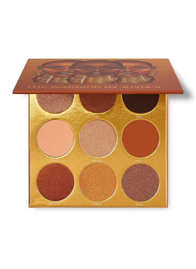 Juvia's Place Palette The Warrior - Warm Golds, Browns & Bronzes, Shades of 9, Warm and Neutral Palette, Pigmented Makeup Palette Eye Color & Shine