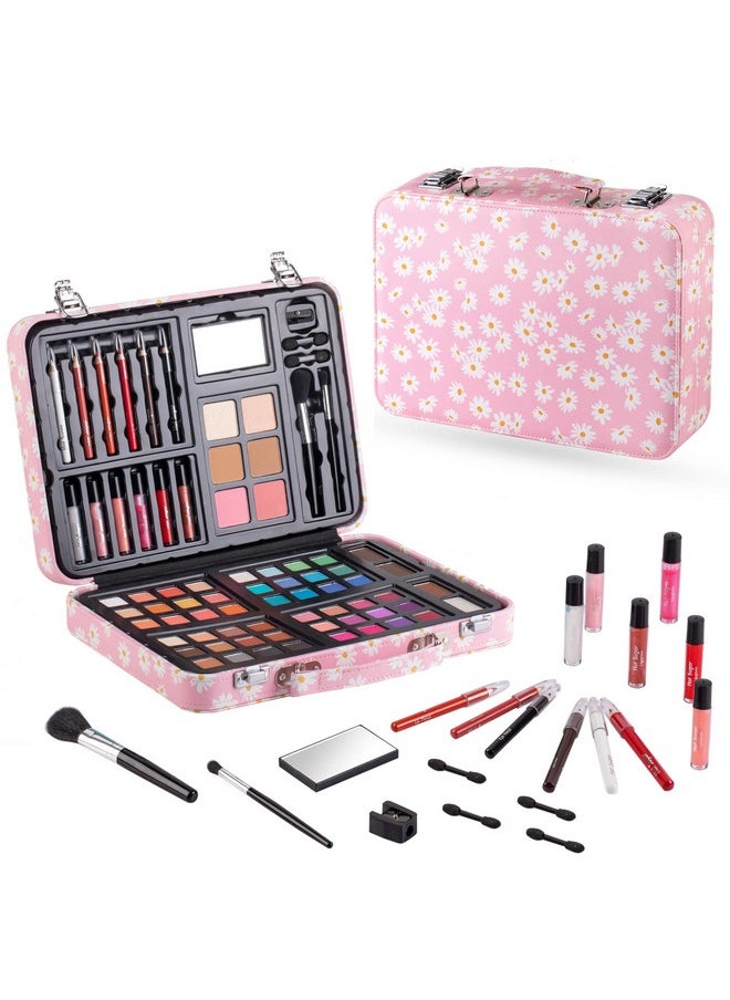 Hot Sugar Makeup Kit for Teenager Girls 10-12, All in One Beginner Makeup Kit for Women Full Kit, Teen makeup kit Cosmetic Gift Set on Birthday Christmas (PINK DAISY)