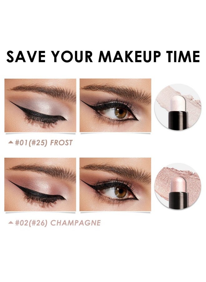 FOCALLURE (2 Pcs 2 in 1 Eyeshadow and Eyeliner Pen,Waterproof Eye Shadow Pencil,Hypoallergenic Eyeshadow,Highlighter Eye Liner,Multi-Dimensional eyes Look,Twilight