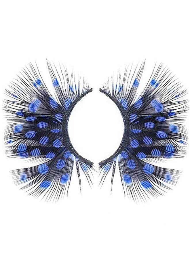 Dorisue Mermaid Party Lashes Anime lashes Blue Eyelashes Dark Blue colored Cosplay blue vessel lashes 3d False Eyelashes Extension for Women Girls Night show Costume lashes for woman