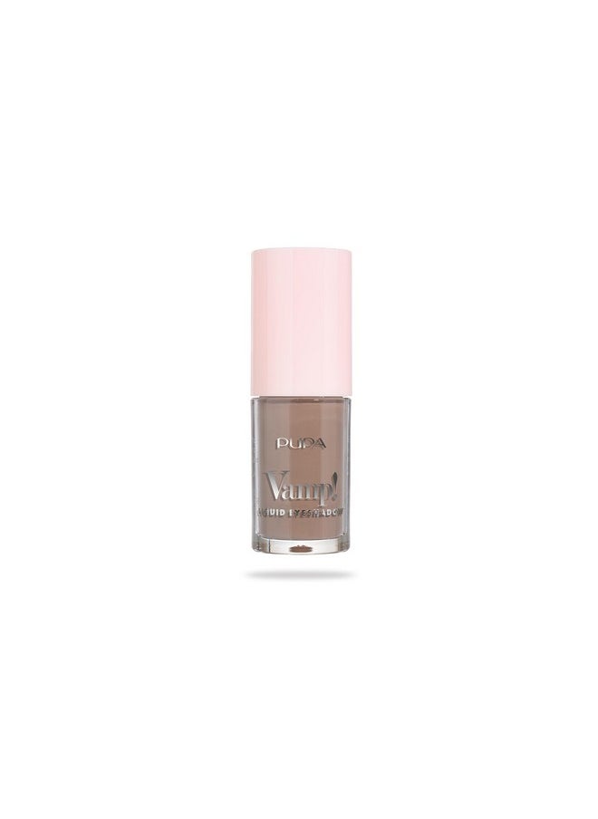 Pupa Milano Vamp! Liquid Eyeshadow - Shimmer Finish, Ultra-Adherent, and Lightweight - Ophthalmologically Tested - 011 Mocha - 0.13 oz
