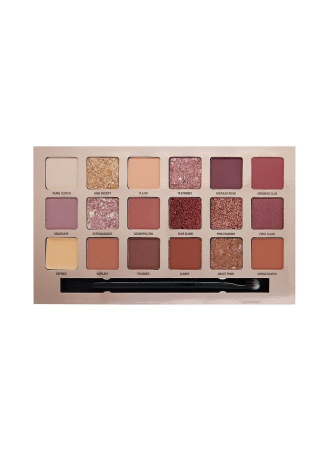 W7 Socialite Pressed Pigment Palette - 18 Pink Nude Colors - Flawless Long-Lasting Glam Makeup