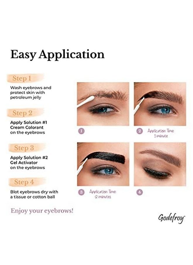 Godefroy Instant Eyebrow Color, Medium Brown, 0.18 ounces, 12-weeks of long lasting, 3-applications per kit, 3 Count (Pack of 1)