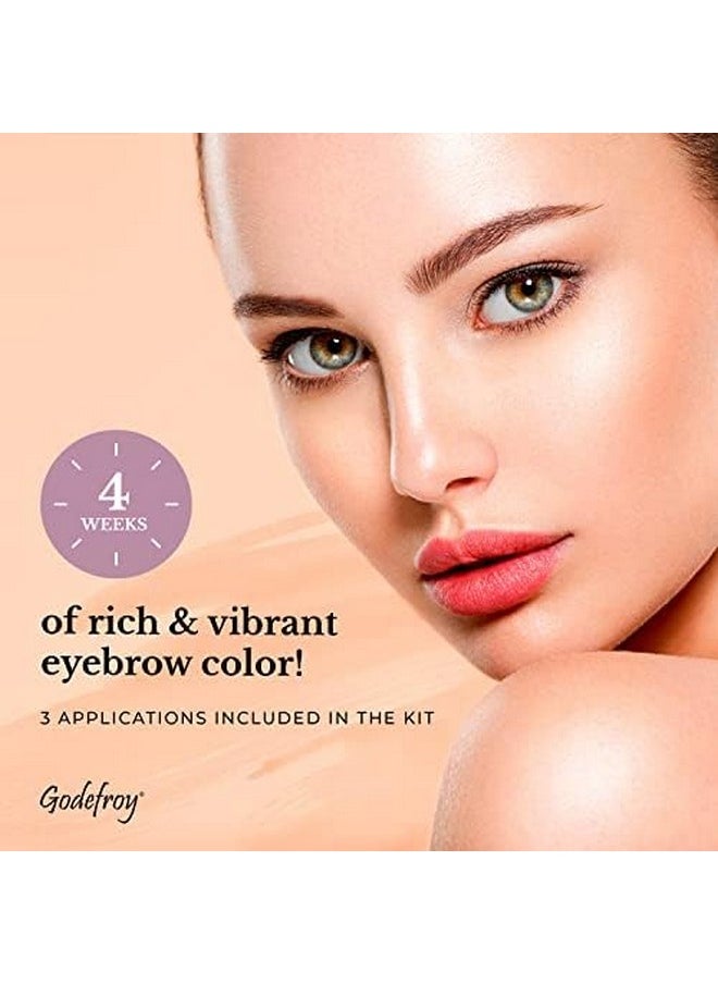 Godefroy Instant Eyebrow Color, Medium Brown, 0.18 ounces, 12-weeks of long lasting, 3-applications per kit, 3 Count (Pack of 1)