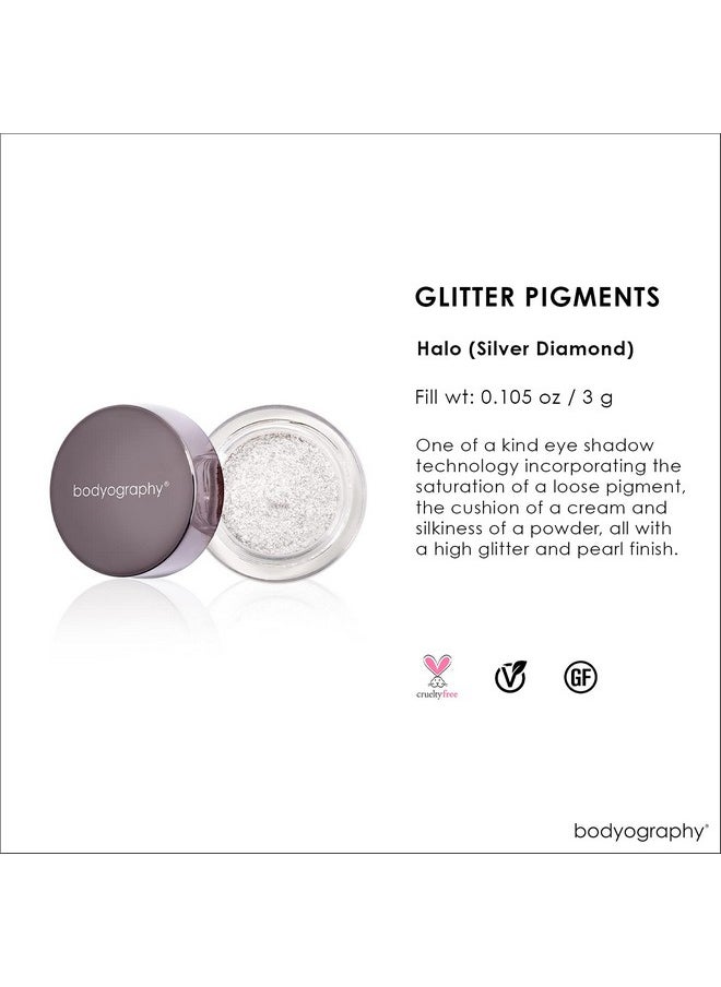 Bodyography Glitter Pigment - Halo Silver Diamond for Women - 0.105 oz Eye Shadow