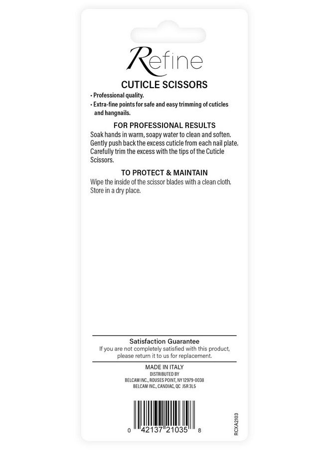 REFINE Cuticle Scissors - Italy - Premium Extra-Fine Point Tip