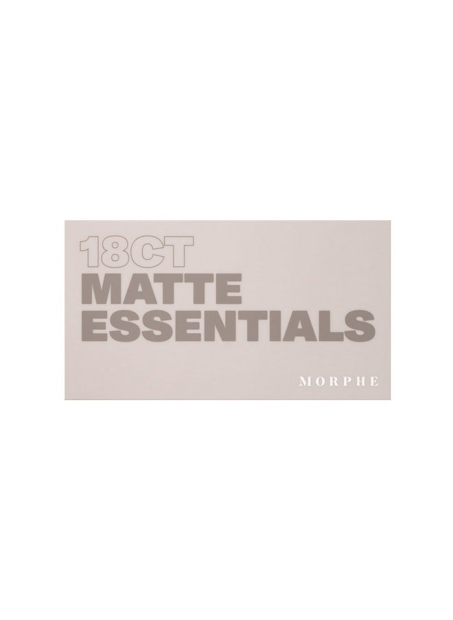 Morphe 18CT Makeup Palette - Matte Essentials Artistry Palette with Cool-Toned, All Matte Shades - Made to Build, Blend & Layer Flawlessly for Everyday, Versatile Makeup Looks (0.68 oz)