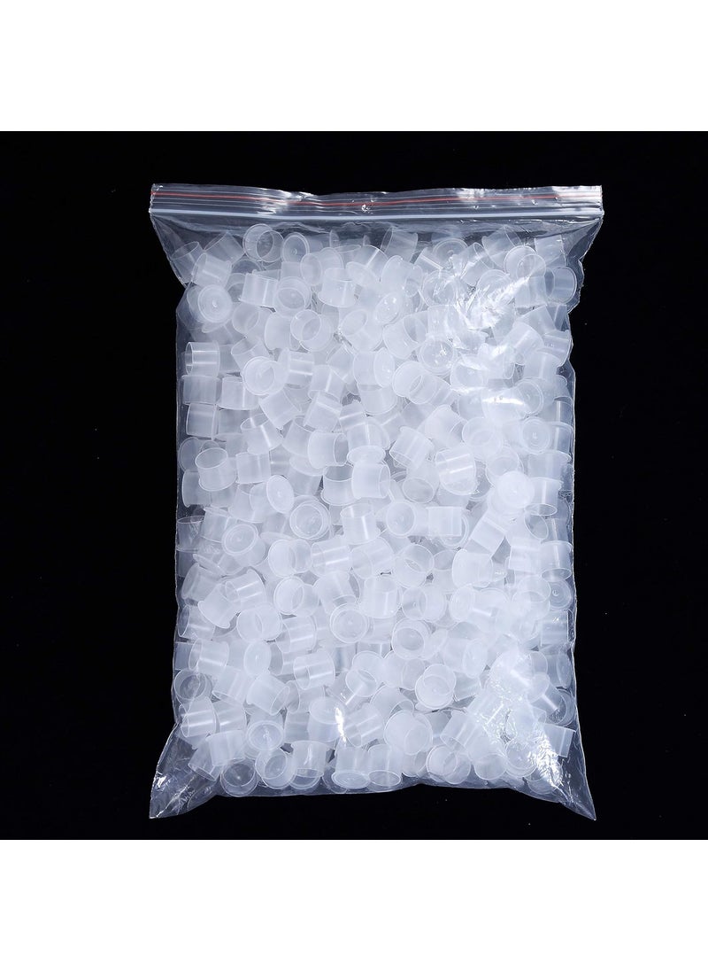 Tattoo Ink Caps Medium,1000pcs White Plastic Disposable Tattoo Ink Cups with Base,Makeup Tattoo Pigment Ink Cap Sizes 13mm Medium for Tattoo Ink,Tattoo Kits,Tattoo Supplies (M)