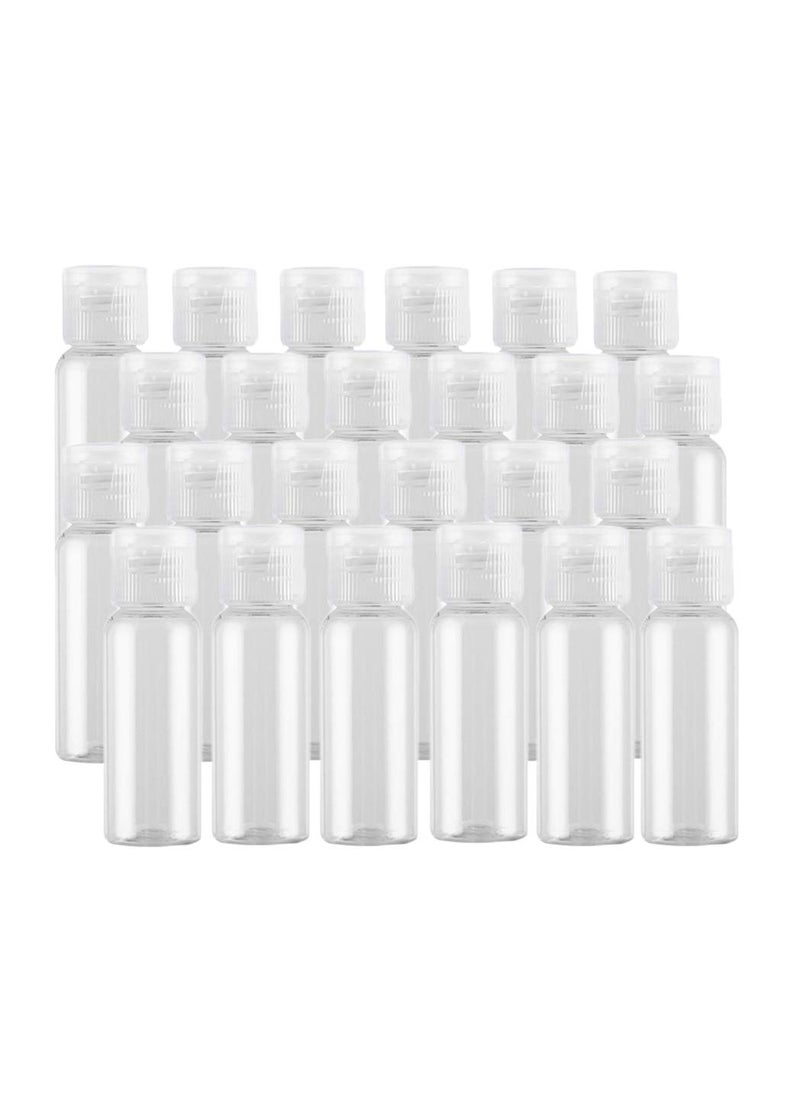 0.5oz Mini Clear Plastic Empty Bottle with Flip Cap Small Travel Bottles Storage Containers Jars for Cosmetic Sample Lotion Shower Gel Emulsion Toiletries - BPA-free - Set of 24