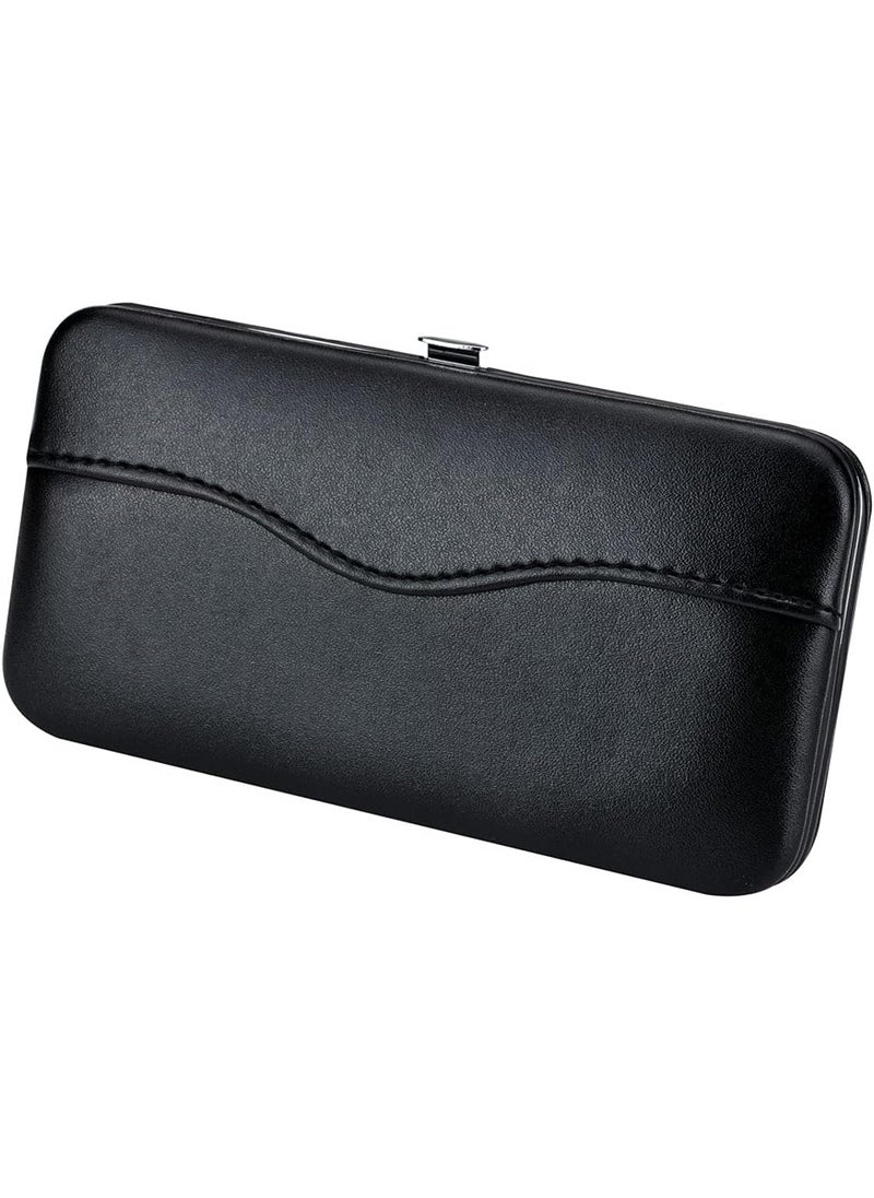 mollensiuer 1 Piece PU Leather Empty Tweezers Storage Bag for Eyelash Extensions Multi-pockets Travel Case (Black)