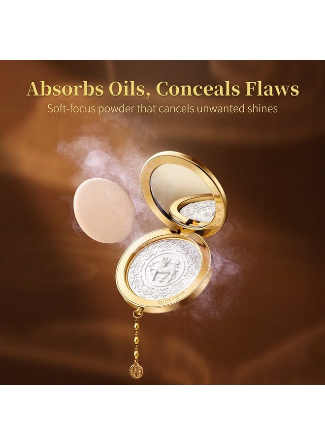 ZEESEA [Palace Identity] Hippogriff Compact Powder，Hosta Wing Deer Lock Makeup Powder, Clear White Jade