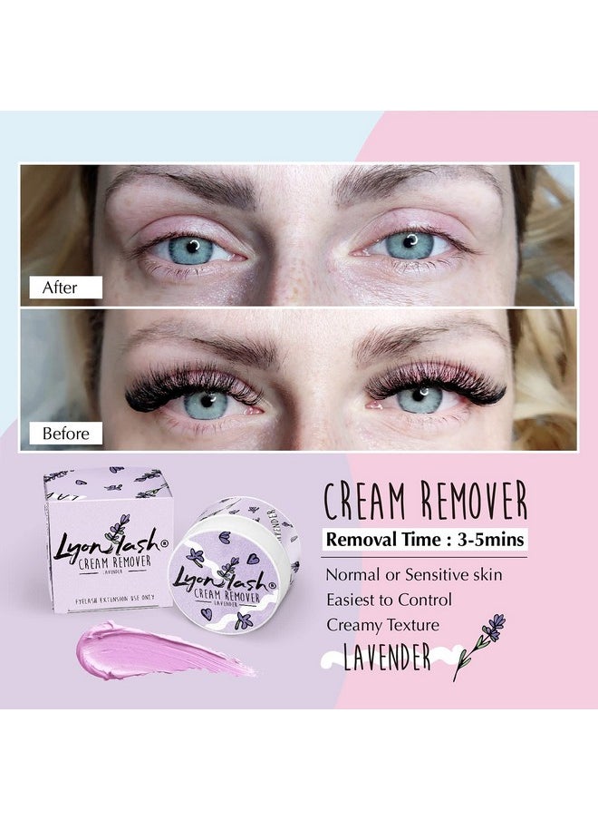 Lyon Lash Pro Gentle Eyelash Extension Cream Remover 15g 0.51fl. oz | Removes Lash Extension Glue Effectively| Low Irritation for Sensitive Skin | Essential Lash Extensions Supplies (Lavender)