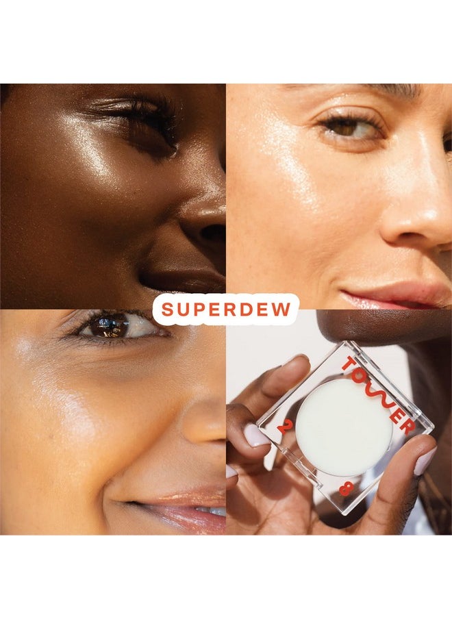 Tower 28 Beauty SuperDew Shimmer-Free Highlight Balm - for Sensitive Skin, Non-Irritating, Cruelty Free, Vegan Makeup - Dewy Cream Highlighter - Color: NO SHADE