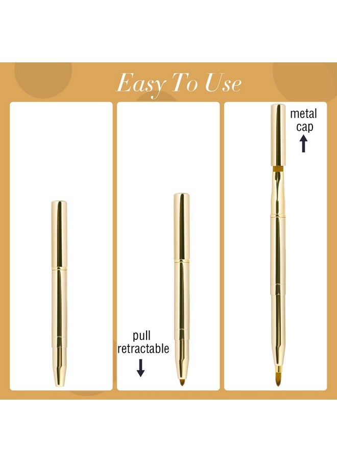 2 Pack Retractable Lip Brush for Lipstick Lip Gloss Double-Ended Lip Makeup Brushes with Cap Lipstick Brush Applicator Travel