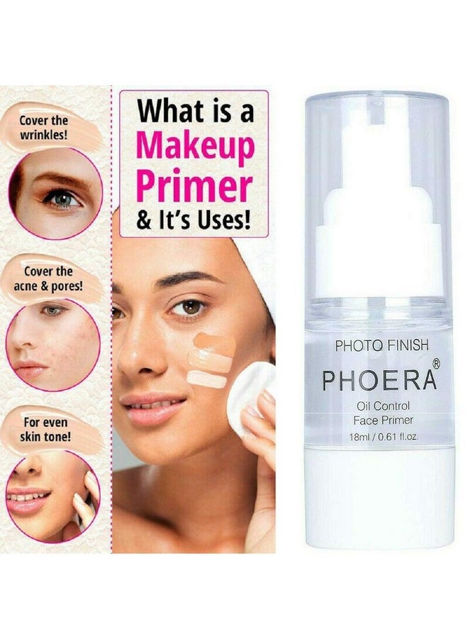 Phoera Face Primer Invisible Pores Base Oil Control Added vitamins Makeup Base Pore Filler Moisturiser Matte Finish Long Lasting Makeup Skin Pore Minimizer UK Cosmetics AquaPurity (18ml Primer)