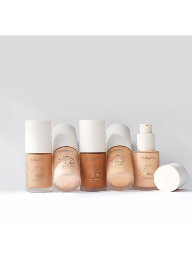 FARMASi Vfx Pro Foundation, Full Coverage Liquid Cream, Lightweight Long Lasting Coverage, Breathable Skin Moisturizer with Color True Matte Blending, Face Makeup, 1 fl. oz / 30 ml - Cool Light 01