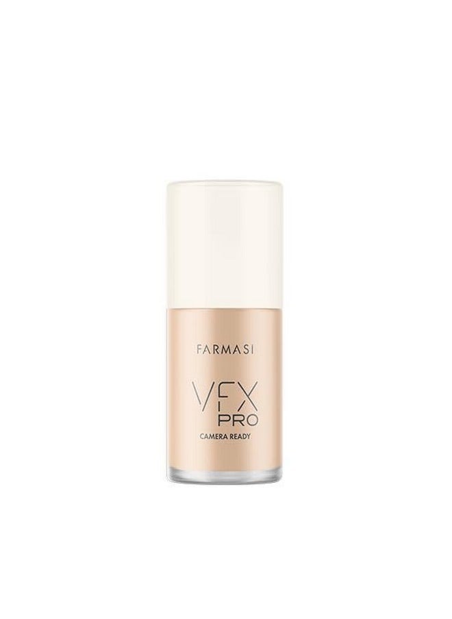 FARMASi Vfx Pro Foundation, Full Coverage Liquid Cream, Lightweight Long Lasting Coverage, Breathable Skin Moisturizer with Color True Matte Blending, Face Makeup, 1 fl. oz / 30 ml - Cool Light 01
