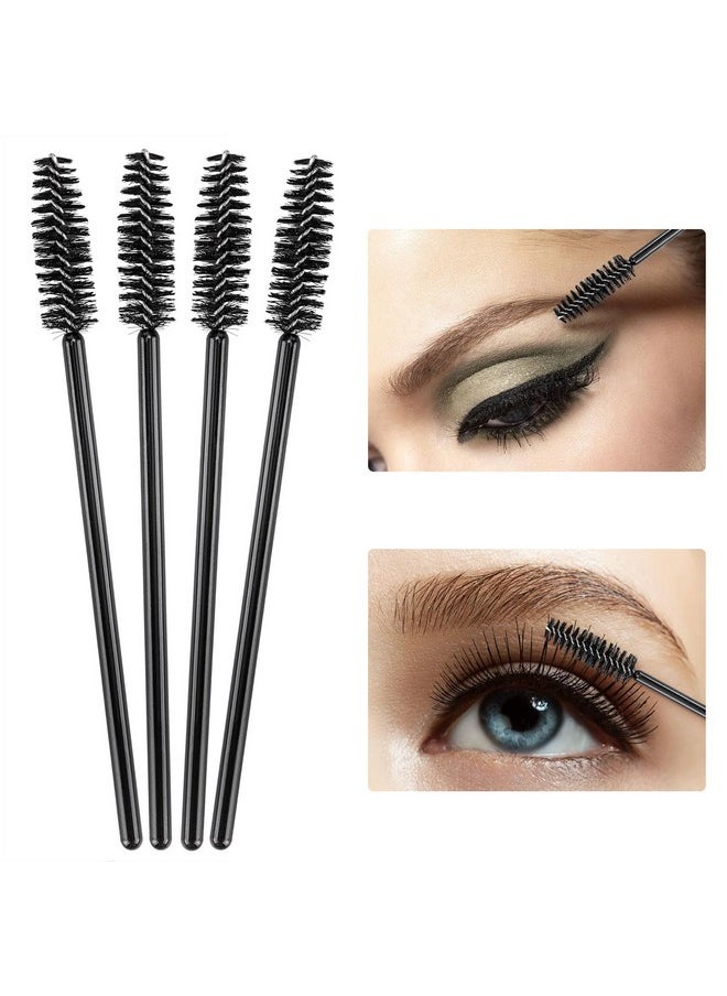 BTYMS 500 Pieces Disposable Mascara Wands Eyelash Brush Brow Brushes Applicators Lash Spoolies for Eye Lash Extension - Black