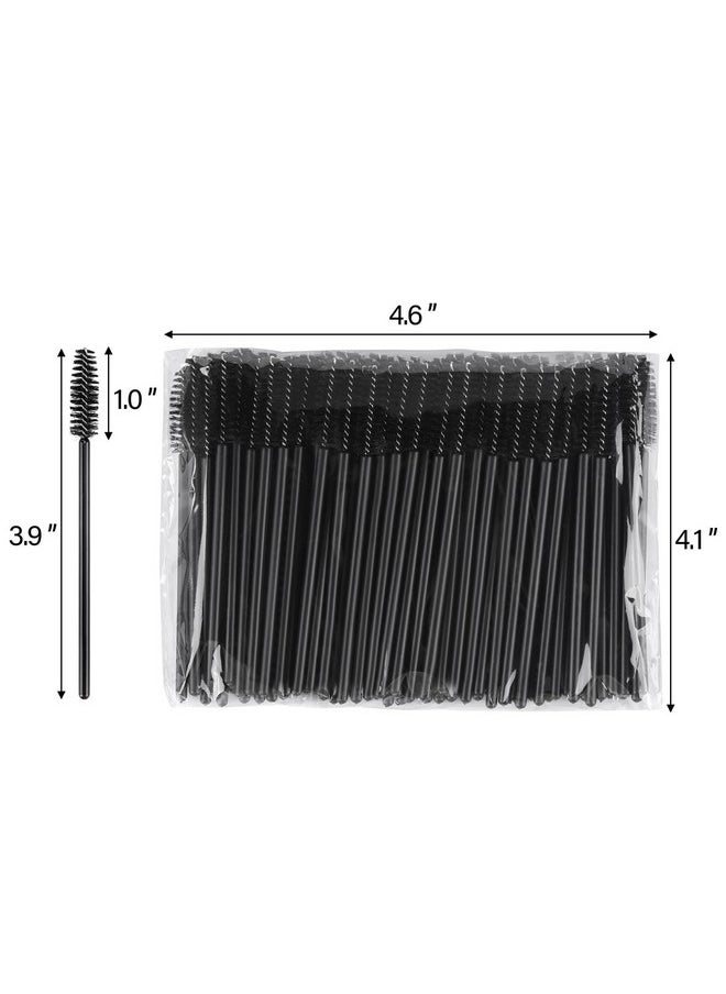 BTYMS 500 Pieces Disposable Mascara Wands Eyelash Brush Brow Brushes Applicators Lash Spoolies for Eye Lash Extension - Black