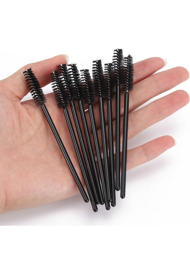BTYMS 500 Pieces Disposable Mascara Wands Eyelash Brush Brow Brushes Applicators Lash Spoolies for Eye Lash Extension - Black