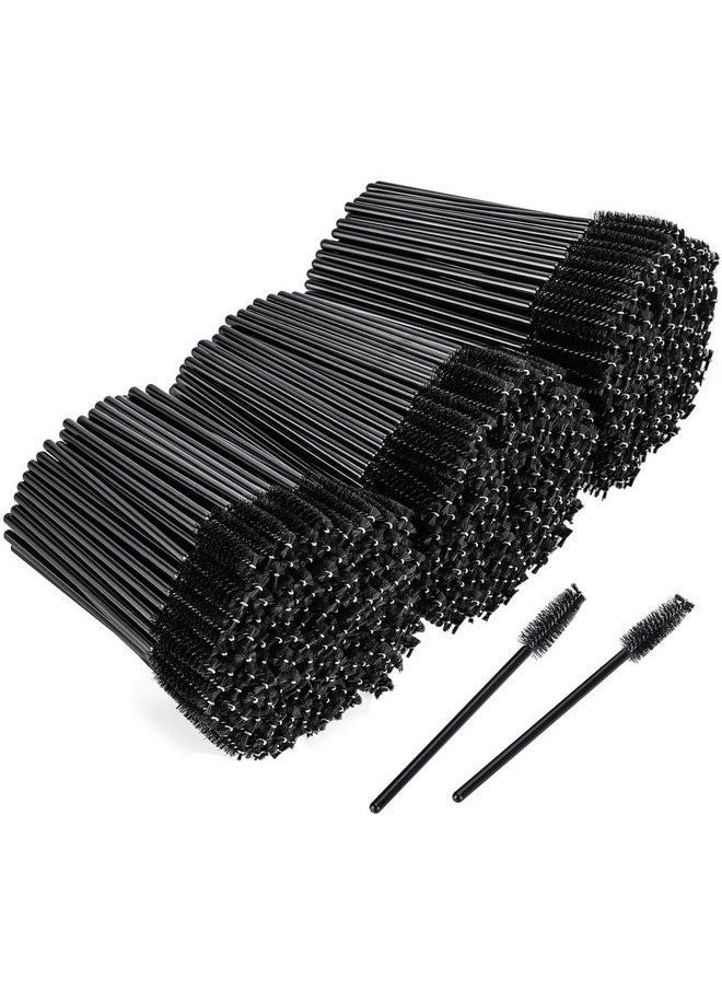 BTYMS 500 Pieces Disposable Mascara Wands Eyelash Brush Brow Brushes Applicators Lash Spoolies for Eye Lash Extension - Black