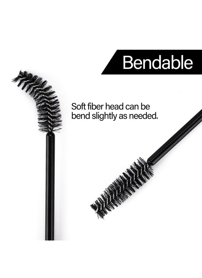BTYMS 500 Pieces Disposable Mascara Wands Eyelash Brush Brow Brushes Applicators Lash Spoolies for Eye Lash Extension - Black