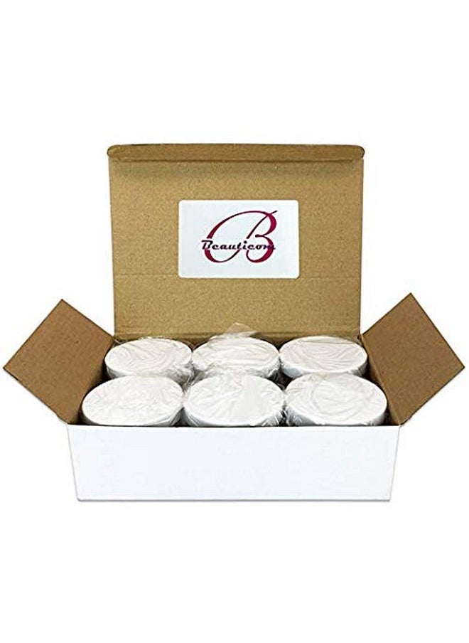 Beauticom 120g/120ml (4 Fl Oz) Thick Double Wall Leak-Proof Round Clear Plastic Jars with Flat Top Lids for Creams, Lotions, Powders, Glitters, and more… (Color: White Lid, Quantity: 6 Pieces)