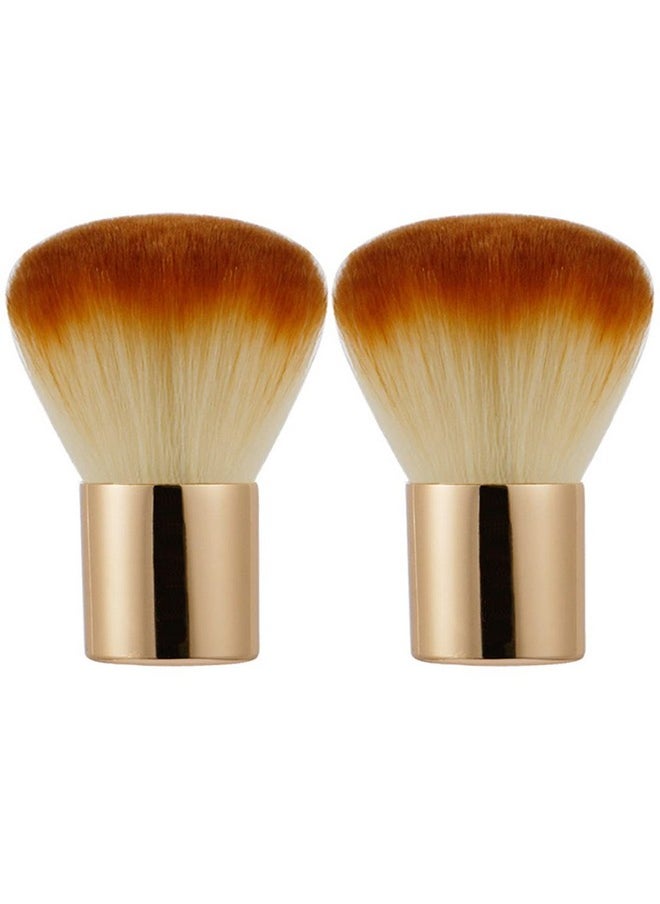 RN BEAUTY 2 Pieces Kabuki Brushes Powder Brush Blush Brush Foundation Brush Bronzer Brush Face Blender Brush Mineral Blending Buffing Concealer Brush Multifunction Cosmetic Tools Portable Makeup Brush