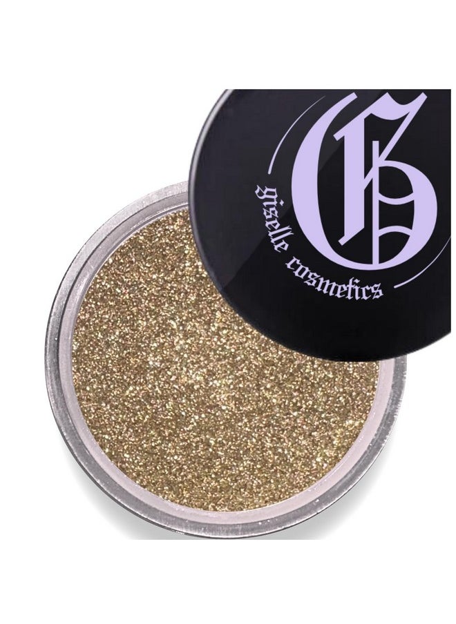 Giselle Cosmetics Olive Gold Mineral Eyeshadow Single, Organic Gold Eyeshadow, Non-Toxic Loose Powder, Olive Green Mineral Eye Shadow, Gold Makeup Pigments