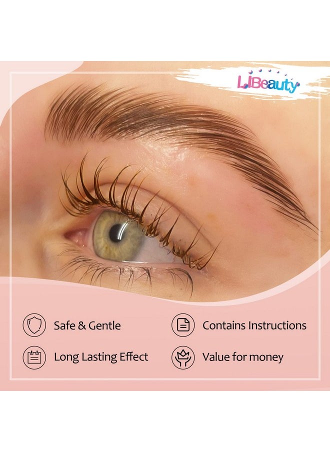 Libeauty Eyelash and Eyebrow Color Kit Brown Instant Hair Color Kit for Lash and Brow Perfect Partner for Lash Perm/Lift/Lamination Treatment Voluminous Coloring