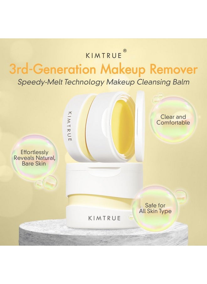Kimtrue 3rd Generation Makeup Meltaway Cleansing Balm - Makeup Remover Balm for All Skin Types - Gently Meltaway Mascara, Eyeliner and Makeup - Oil Face Cleanser - Hydrating, Fragrance-Free - 3.38 oz