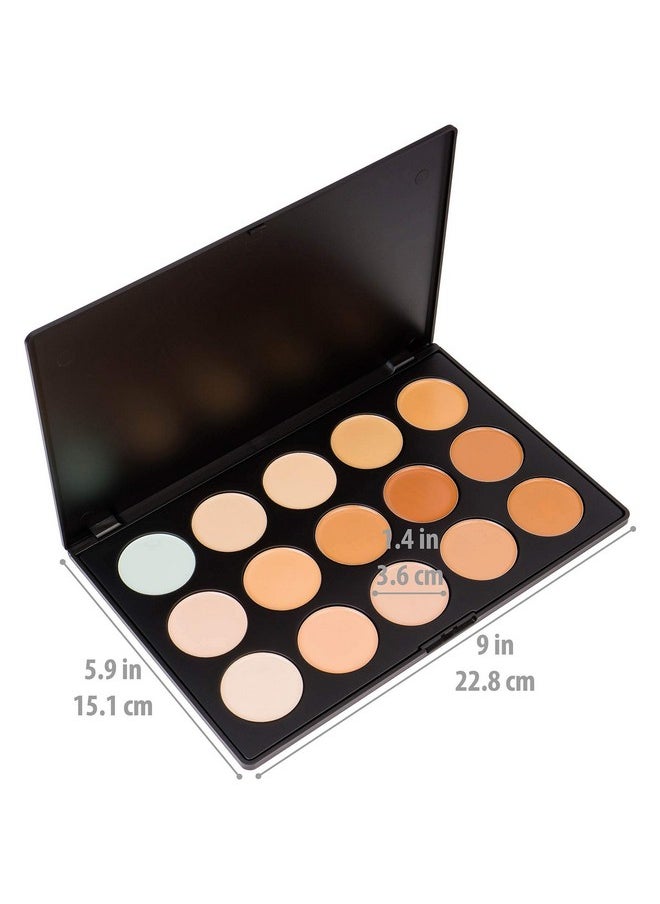 SHANY CONTOUR CAMO Professional Cream Foundation, Foundation Primer,Camouflage Concealer Makeup Palette - 15 Color Face Palette