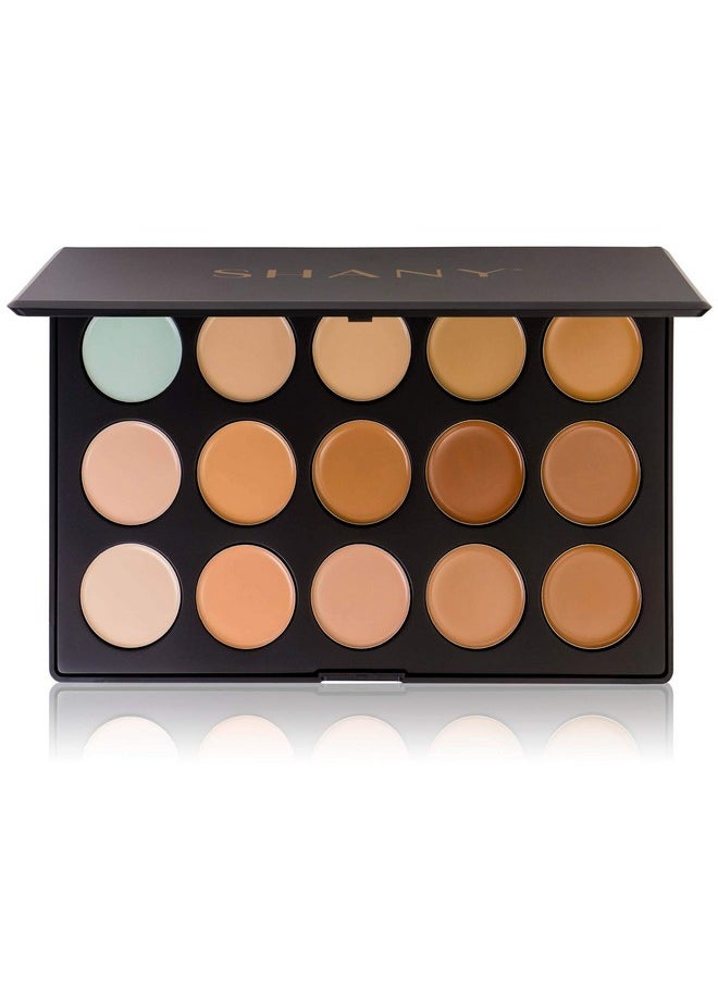 SHANY CONTOUR CAMO Professional Cream Foundation, Foundation Primer,Camouflage Concealer Makeup Palette - 15 Color Face Palette
