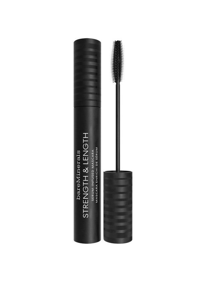 bareMinerals Strength & Length Serum-Infused Black Mascara with Plant-Based Lash Serum, Lengthens, Lifts + Defines Lashes for Healthier Lashes, Vegan