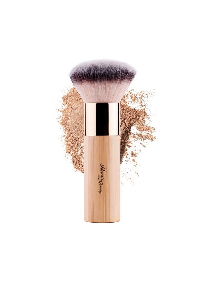 ANNE'S GIVERNY Makeup Foundation Sponge Brush Bronzer Loose Powder Blush Finish Airbrush Buffer Contour Kabuki Blender (Bamboo)