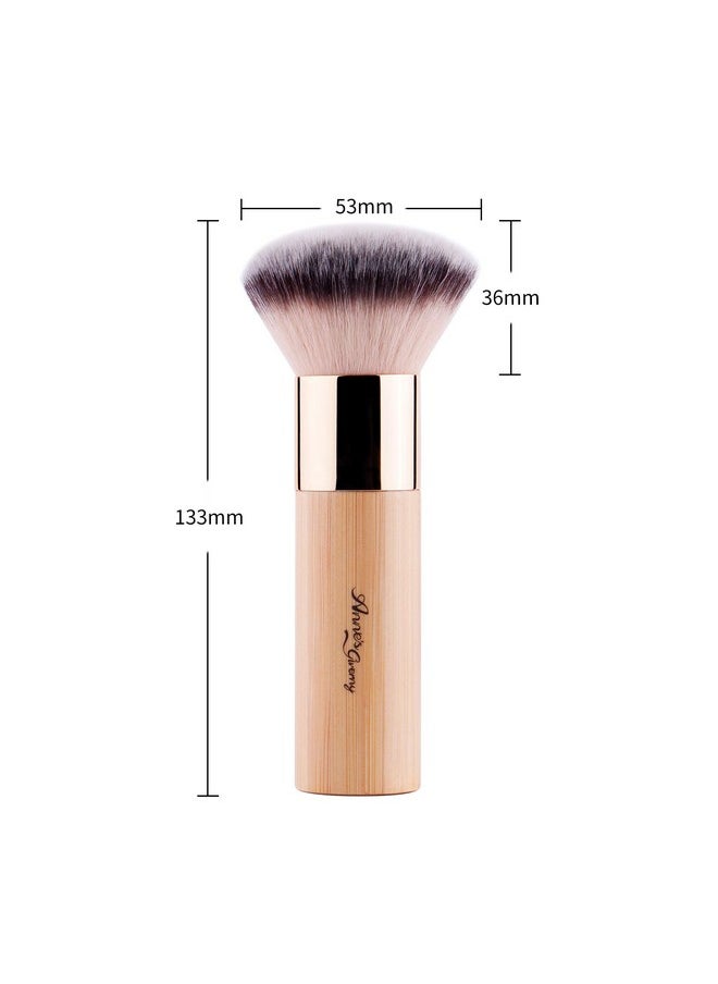 ANNE'S GIVERNY Makeup Foundation Sponge Brush Bronzer Loose Powder Blush Finish Airbrush Buffer Contour Kabuki Blender (Bamboo)