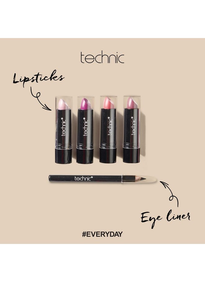 Technic 28 Pcs Carry All Full Make Up Kit In a Trunk Train Case Including Makeup Brushes, Eye Shadows, Nail Polish, Blushers, Lipsticks and More