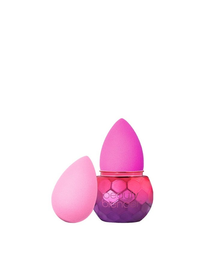 Beautyblender® | DiscGlow Inferno, 5-Piece Set - 2 Makeup Sponges, Sponge & Brush Cleanser, Cleansing Silicone Scrub Mat, Sponge Stand, Professional Application, Vegan & Cruelty Free, Made in the USA