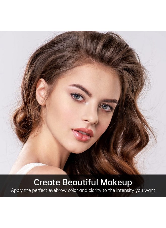 Eyebrow Stencil Kit, One Step Brow Powder Stamp Makeup with 10 Reusable Eyebrow Stencils＆2 Eyebrow Pen Brushes, Professional Waterproof Brow Powder Stamp (Dark Brown)