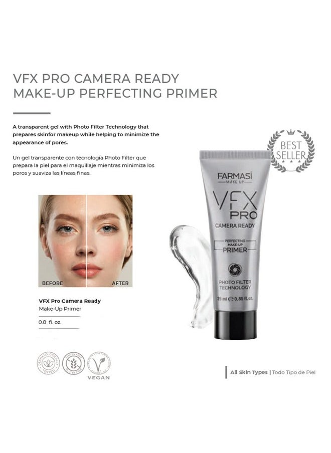 FARMASi VFX Pro Natural Beige and VFX Pro Primer Long Lasting Liquid Foundation Set, Skin Moisturizer Advanced Breathable Hydrating Full Coverage makeup for Face Makeup Set