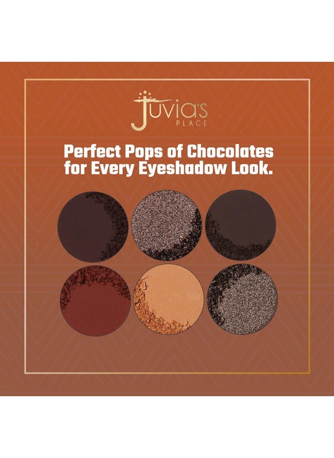 Juvia's Place Palette The Chocolates - Tan, Auburn, Shades of 6, Rich Dark Chocolate Palette, Professional Eye Makeup, Pigmented Palette, Makeup Palette for Eye Color & Shine