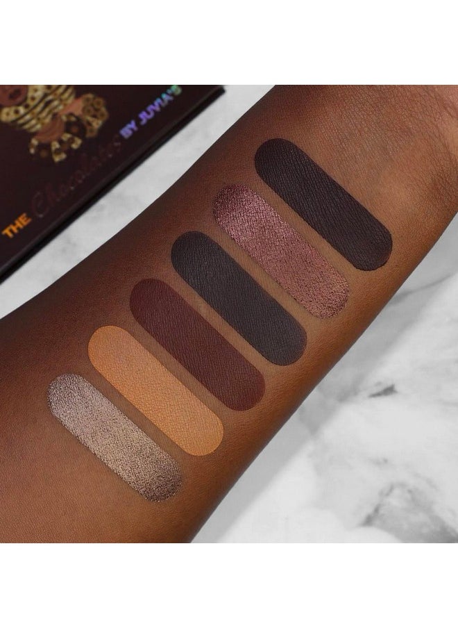 Juvia's Place Palette The Chocolates - Tan, Auburn, Shades of 6, Rich Dark Chocolate Palette, Professional Eye Makeup, Pigmented Palette, Makeup Palette for Eye Color & Shine
