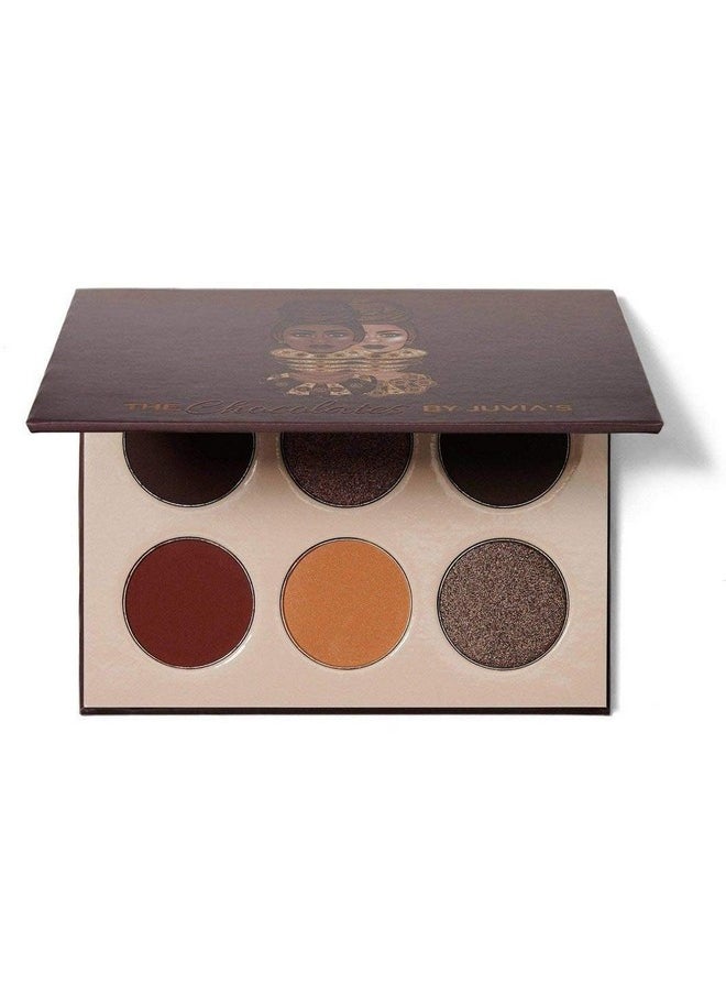 Juvia's Place Palette The Chocolates - Tan, Auburn, Shades of 6, Rich Dark Chocolate Palette, Professional Eye Makeup, Pigmented Palette, Makeup Palette for Eye Color & Shine