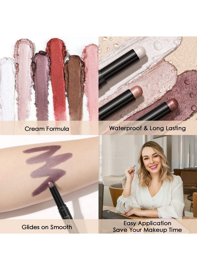 FOCALLURE 3 Pcs 2 in 1 Eyeshadow and Eyeliner Pen, Shimmer Eye Shadow Pencil, High Pigmented Eyeshadow, Highlighter Eye Liner, Multi-Dimensional eyes Look, FA38-11116-123