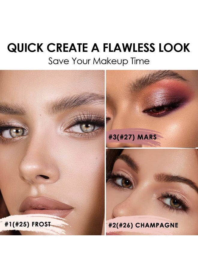 FOCALLURE 3 Pcs 2 in 1 Eyeshadow and Eyeliner Pen, Shimmer Eye Shadow Pencil, High Pigmented Eyeshadow, Highlighter Eye Liner, Multi-Dimensional eyes Look, FA38-11116-123